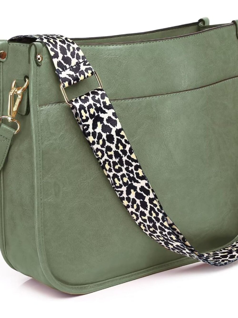 Vegan Leather Crossbody Bags for Women, Crossbody Purse with Guitar Strap Zipped